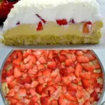 Torte mit Kondensmilchcreme, Erdbeeren und Schlagsahne ohne Backen