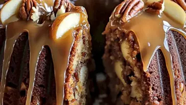Apfel-Pekannuss-Kuchen mit Karamellglasur – Einfache Rezeptur