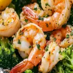 Gegrillte Garnelen- und Brokkoli-Päckchen mit Knoblauch-Zitronenbutter
