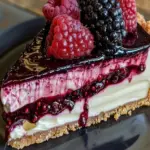 Himmlischer Käsekuchen mit Brombeeren und Himbeeren