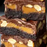 Schokoladen-Karamell-Erdnuss-Brownies – Einfaches Dessert Rezept