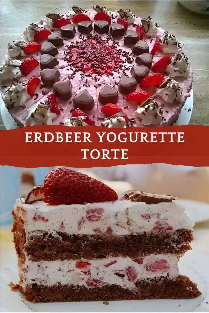 Erdbeer Yogurette Torte mit Nussboden 1 Erdbeer Yogurette Torte mit Nussboden