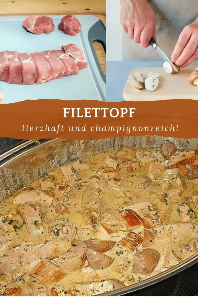Filettopf mit 500 g Champignons aus dem Glas & 2 Knoblauchzehen 1 Filettopf mit 500 g Champignons aus dem Glas 2 Knoblauchzehen