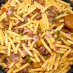 Hirtenmakkaroni mit 300 g Hackfleisch in wenigne Minuten zubereitet W2xEX 2.5x Q99