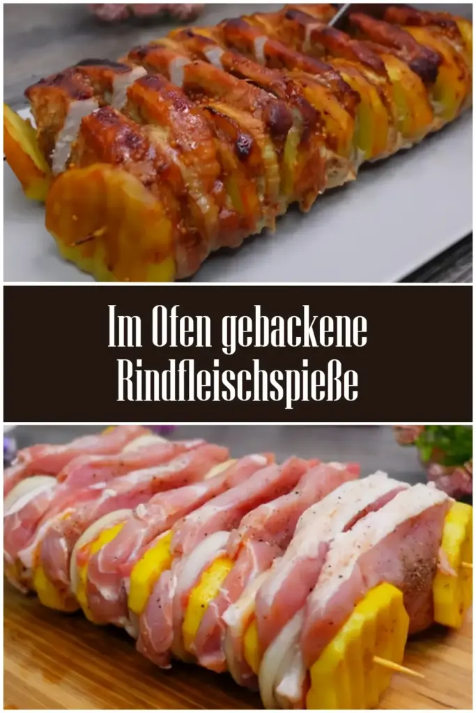 Im Ofen gebackene Rindfleischspieße 1 Im Ofen gebackene Rindfleischspiesse