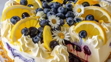 Zitronen-Heidelbeer-Cheesecake
