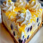 Zitronen-Heidelbeer Käsekuchen mit Schwirle