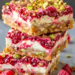 Himbeer-Pistazien-Käsekuchenriegel