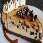Gesalzener Karamell Schokoladenstückchen Käsekuchen