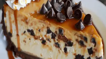 Gesalzener Karamell Schokoladenstückchen Käsekuchen