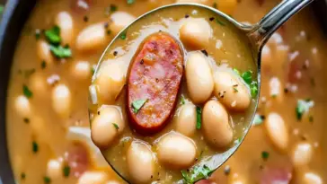 Herzhafte Cremige Bohnensuppe mit Räucher-Kielbasa