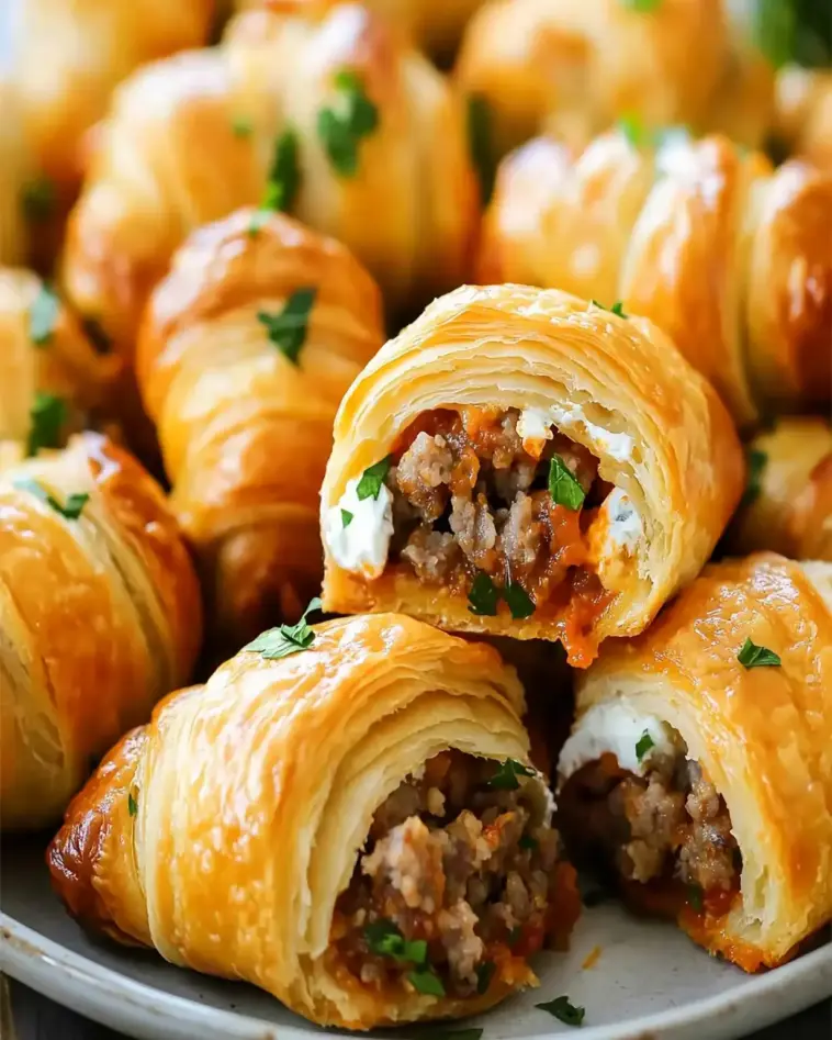 Würzige Wurst- und Käse-Croissants