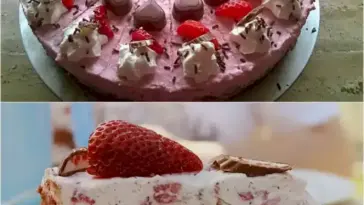 Himmlische Erdbeer-Yogurette-Torte mit Nussboden