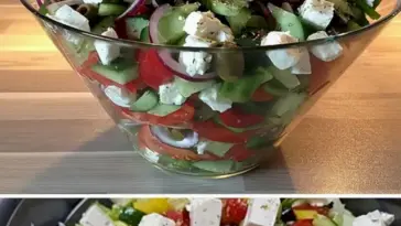 Alle lieben dieses Salat so lecker Bauernsalat mit 250 g Schafskaese W2xEX 2.5x Q99
