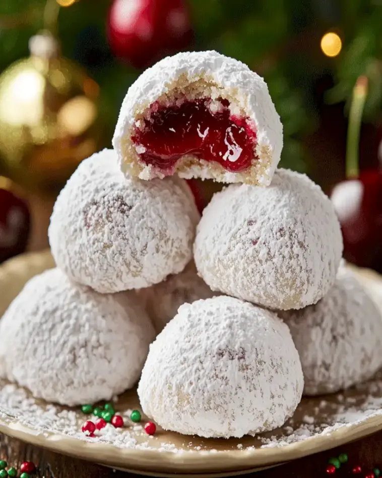 Kirsch-Mandel-Schneebälle - Einfaches Weihnachtsrezept