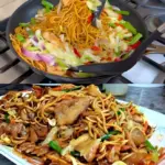Chinesische Nudeln mit 200 g Hähnchenfleisch Ich konnte sie täglich essen