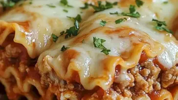 Gebackene Puten Lasagne Roellchen