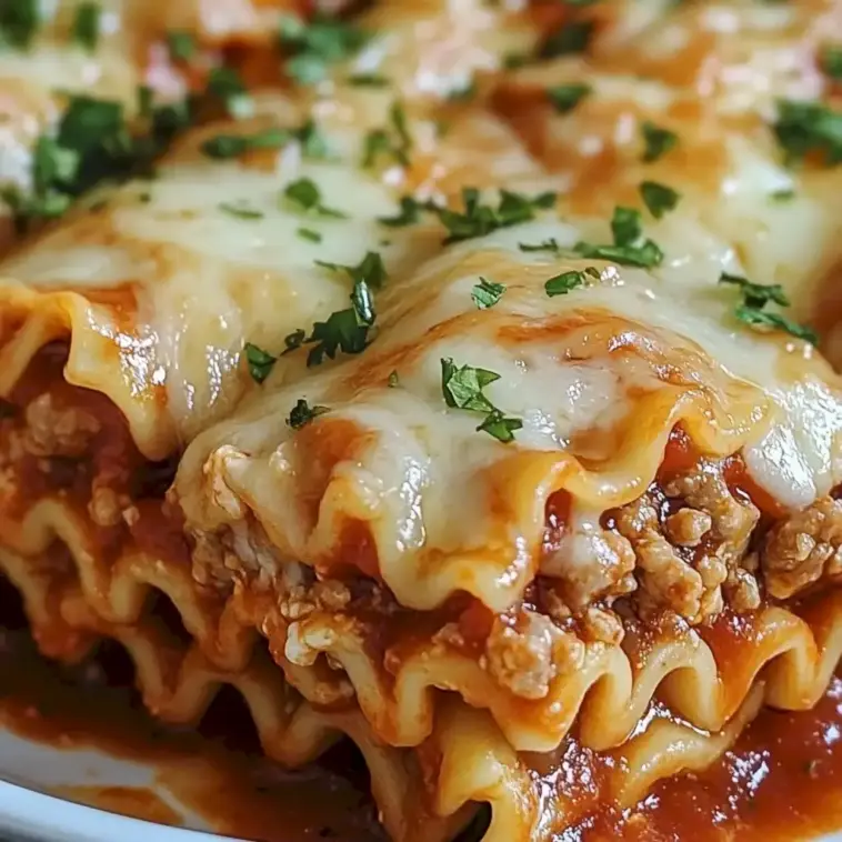 Gebackene Puten Lasagne Roellchen