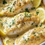 Gebackener Fisch mit Zitronenrahmsosse