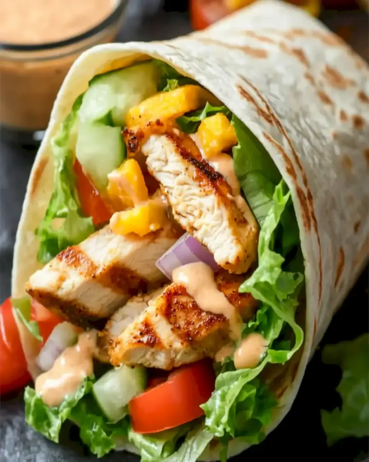 Gegrillter Haehnchenwrap mit Chipotle Mayonnaise