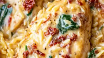 Gemuetliches Haehnchen Orzotto aus dem Slow Cooker