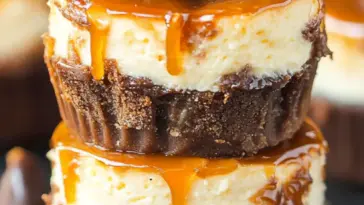 Keine Bake Schokoladen Karamell Kaesekuchen Haeppchen