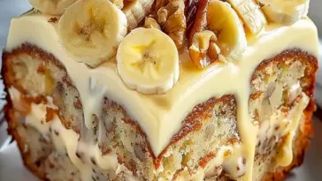 Koestlicher Vanille Bananen Walnusskuchen