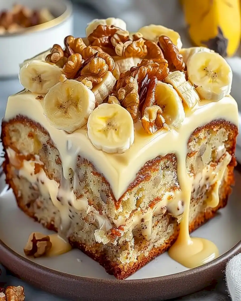 Köstlicher Vanille-Bananen-Walnusskuchen 1 Köstlicher Vanille-Bananen-Walnusskuchen