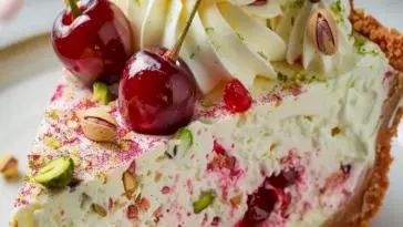 Limette Kirsche Pistazien Kaesekuchen