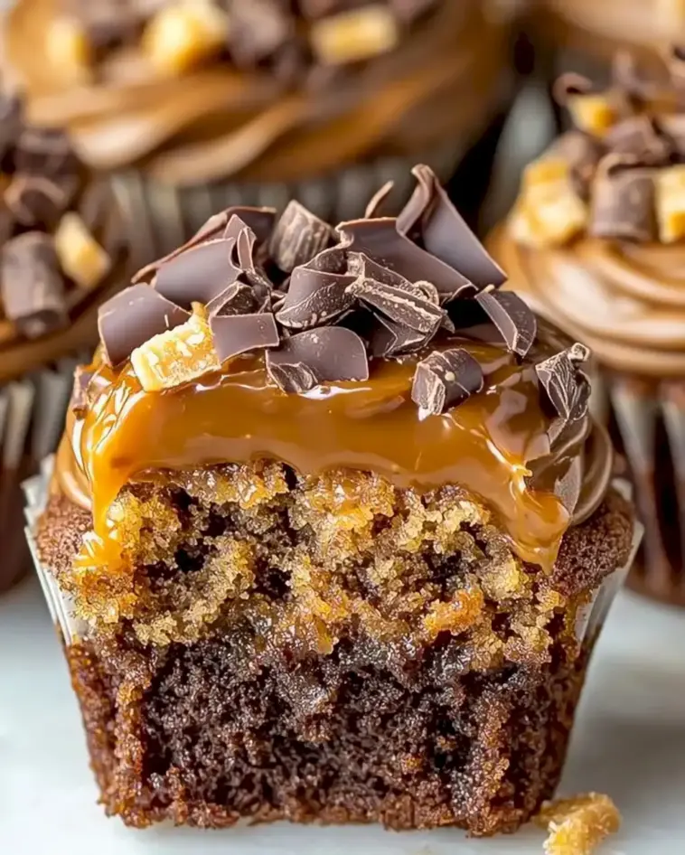 Luxurioese Karamell Schokoladen Cupcakes