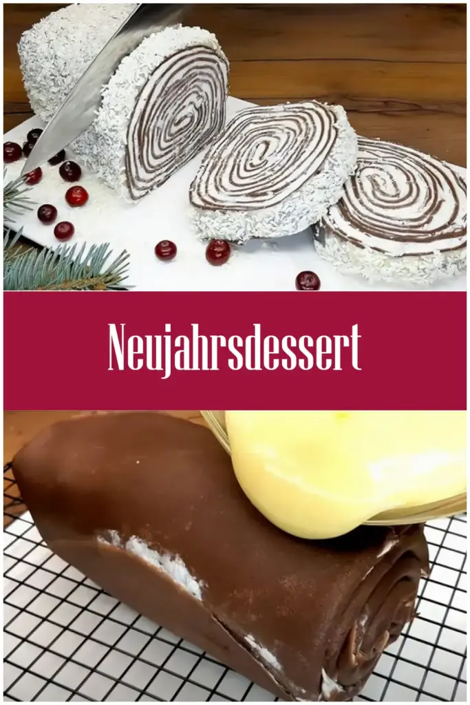 Neujahrsdessert: Ein festlicher Crêpe-Kuchen mit Mascarpone und weißer Schokolade 1 Neujahrsdessert