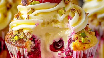 Pistazien-Himbeer Käsekuchen Cupcakes
