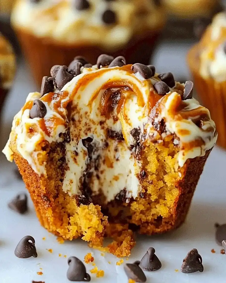 Kürbis-Schokoladen-Muffins mit Frischkäsefüllung Kürbis-Schokoladen-Muffins mit Frischkäsefüllung