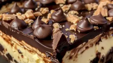 Köstliche Schokoladen-Erdnussbutter Cheesecake-Riegel
