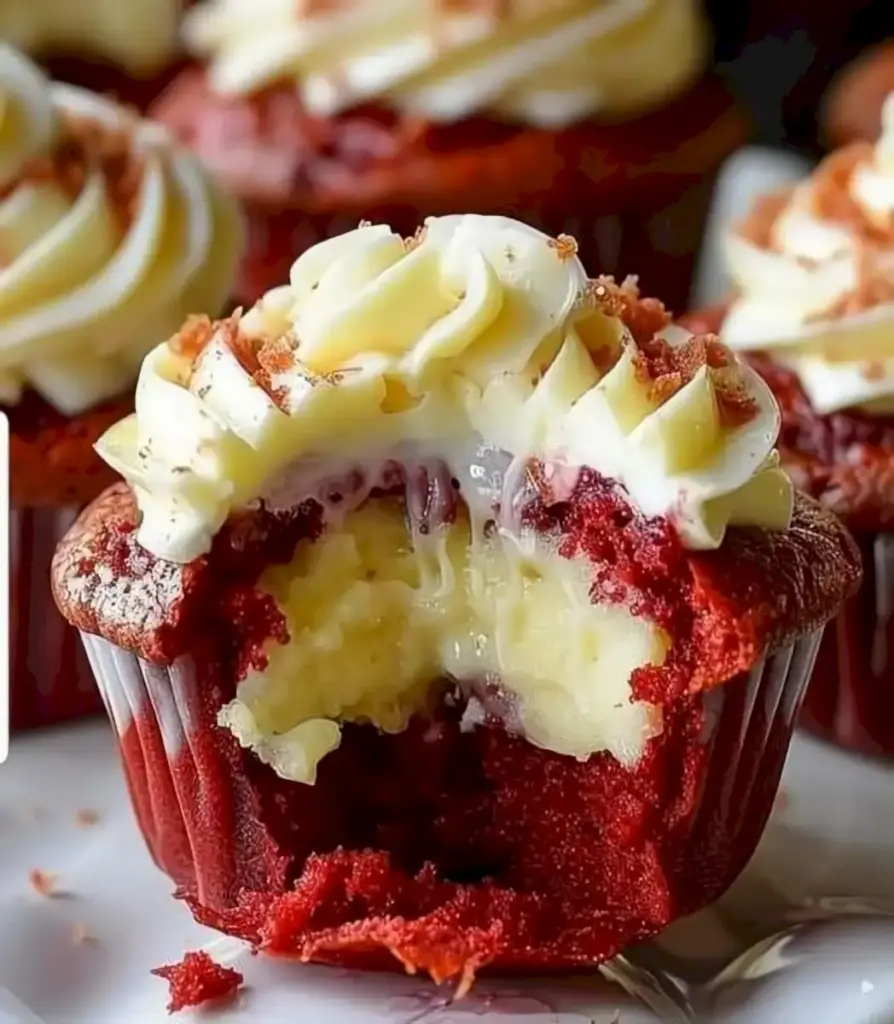 Rote Samt Käsekuchen Cupcakes