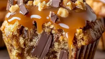 Gesalzene Karamell-Schokoladen-Stückchen-Muffins