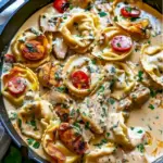 Superleckeres Tortellini in Haehnchen Schmandsauce in 10 Minuten