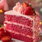 Dreischichtiger Erdbeerkuchen
