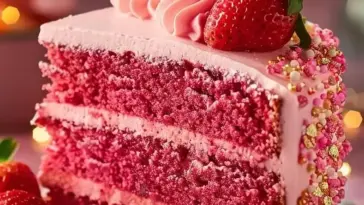 Dreischichtiger Erdbeerkuchen