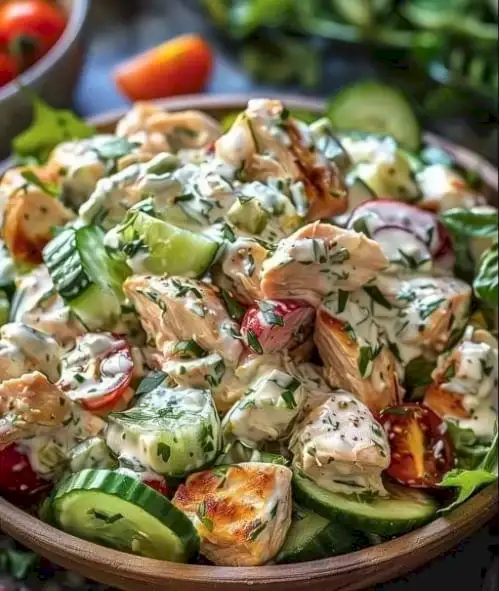 Tzatziki-Hühnchensalat: Frisch, Gesund und Lecker 1 Tzatziki-Hühnchensalat: Frisch, Gesund und Lecker