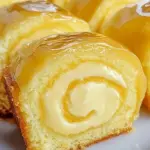 Verfuehrerischer Zitronencreme Rollkuchen mit Glasur