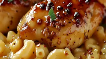 Würziges Honig-Pfeffer-Hähnchen mit Käse-Nudeltraum