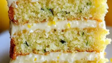 Zitronen Zucchini Kuchen mit Frischkaese Frosting
