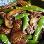 Asian Style Beef with Mushrooms and Sugar Snap Peas