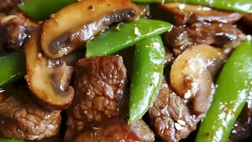 Asian Style Beef with Mushrooms and Sugar Snap Peas