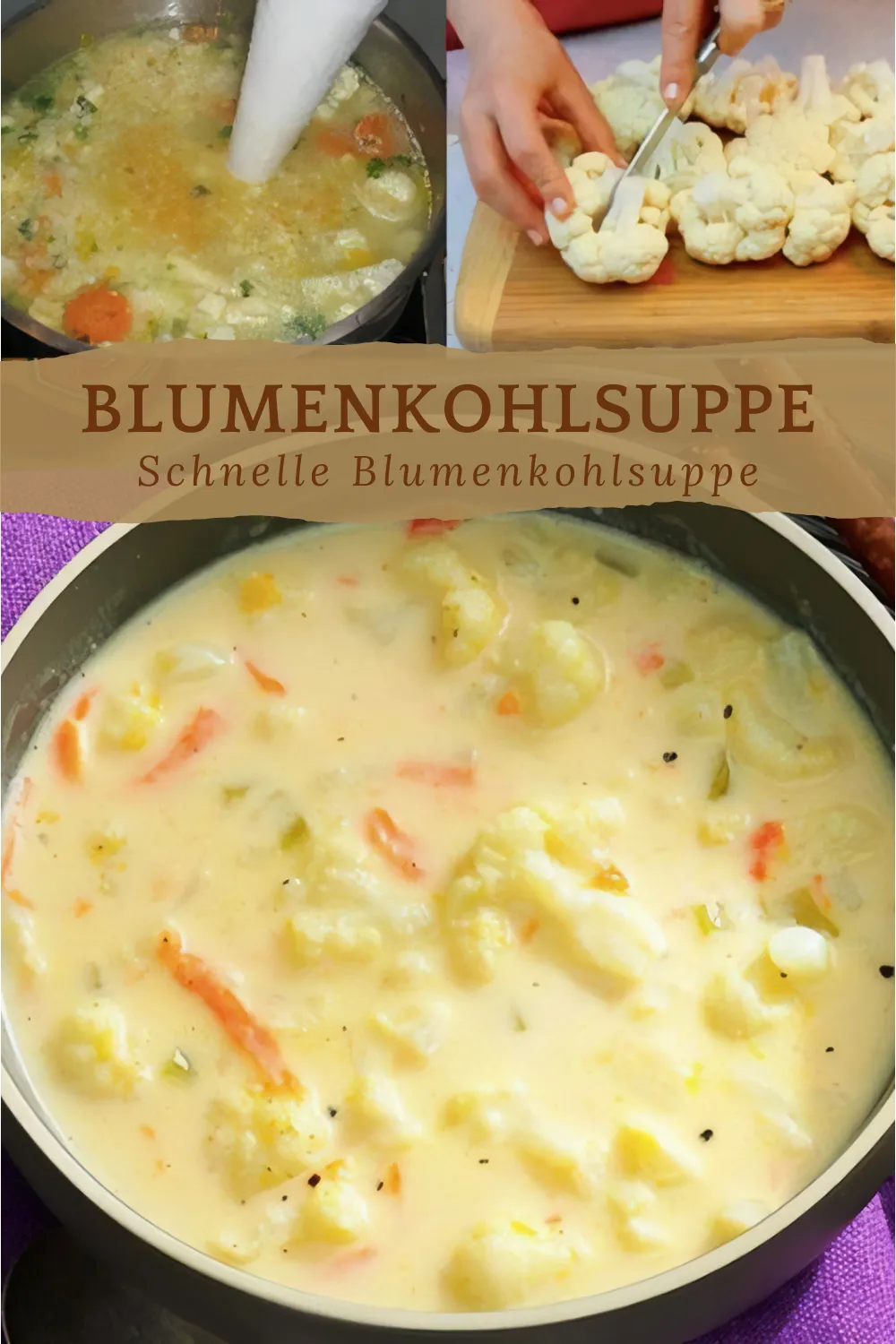 Blumenkohlsuppe 1 Blumenkohlsuppe Ein schnelles und koestliches Rezept