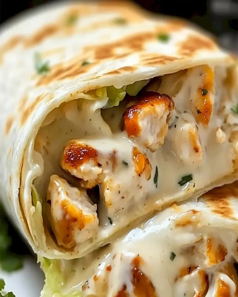 Käse-Knoblauch-Hühnchen Wraps