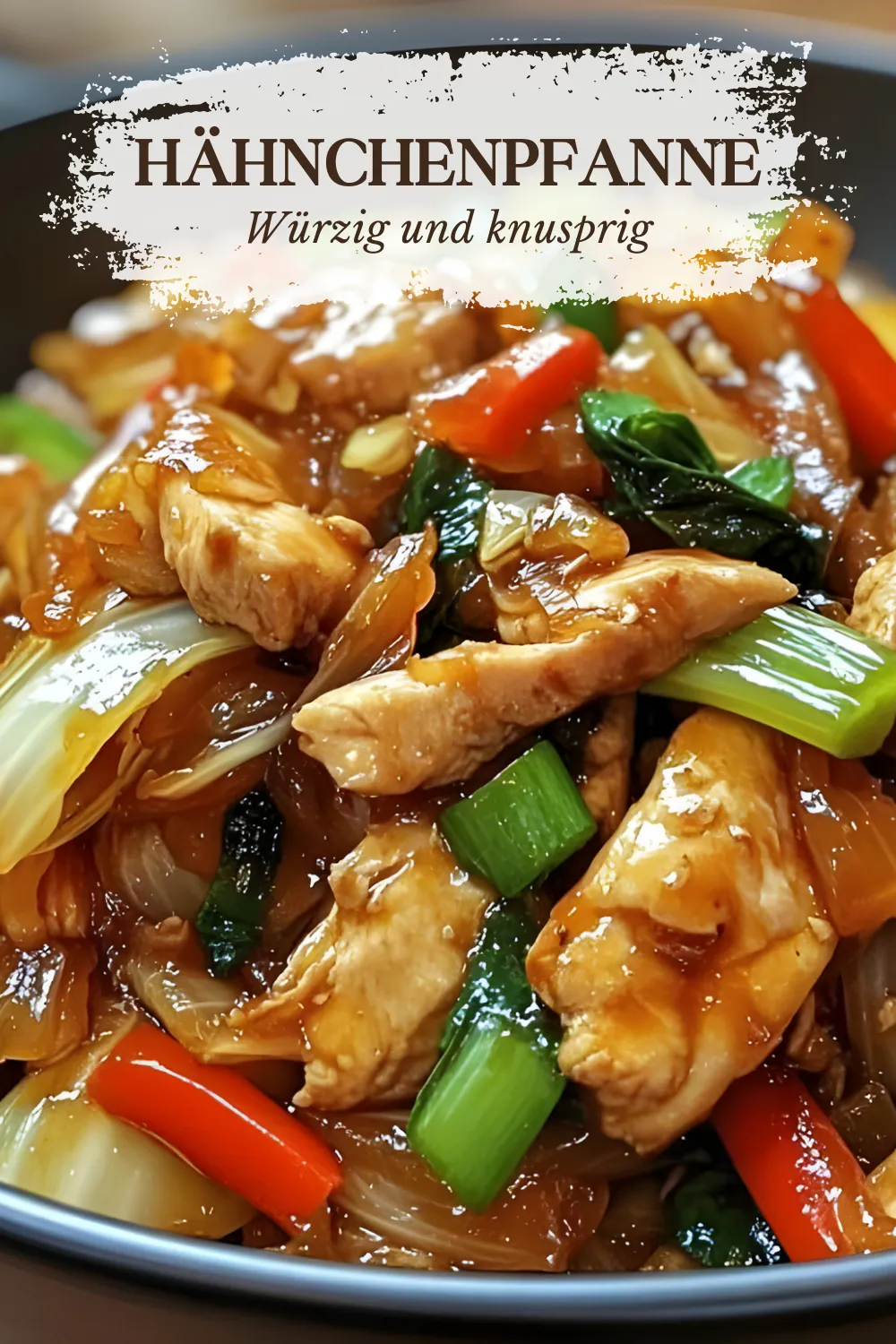 Chinesische Hähnchenpfanne mit Spitzkohl und Zwiebel 1 Chinesische Haehnchenpfanne mit Spitzkohl und Zwiebel 1