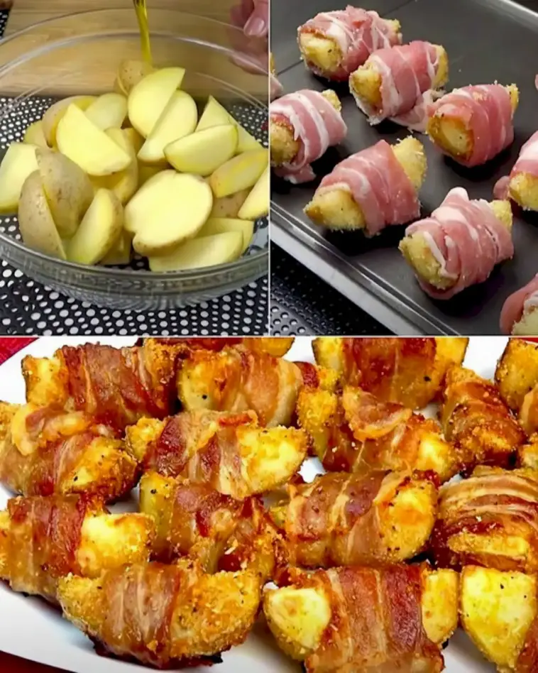 Eingewickelte Kartoffeln mit Speck