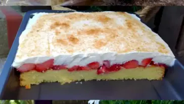Fantakuchen mit frischen Erdbeeren in nur 30 Minuten gebacken